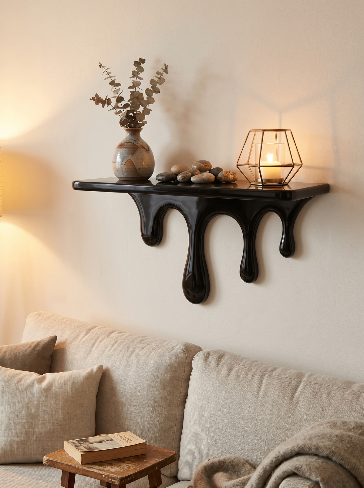 Melting drip shelf as a statement wall piece