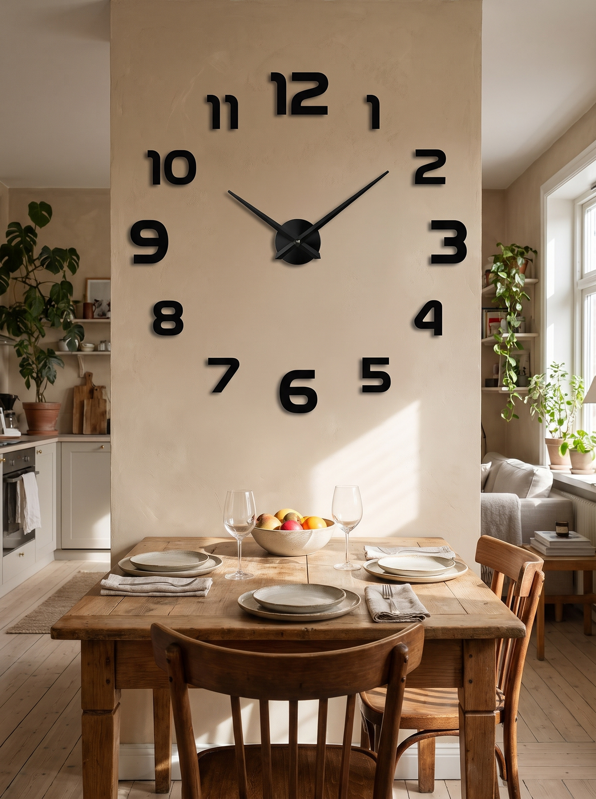 Arranging DIY wall clock numbers
