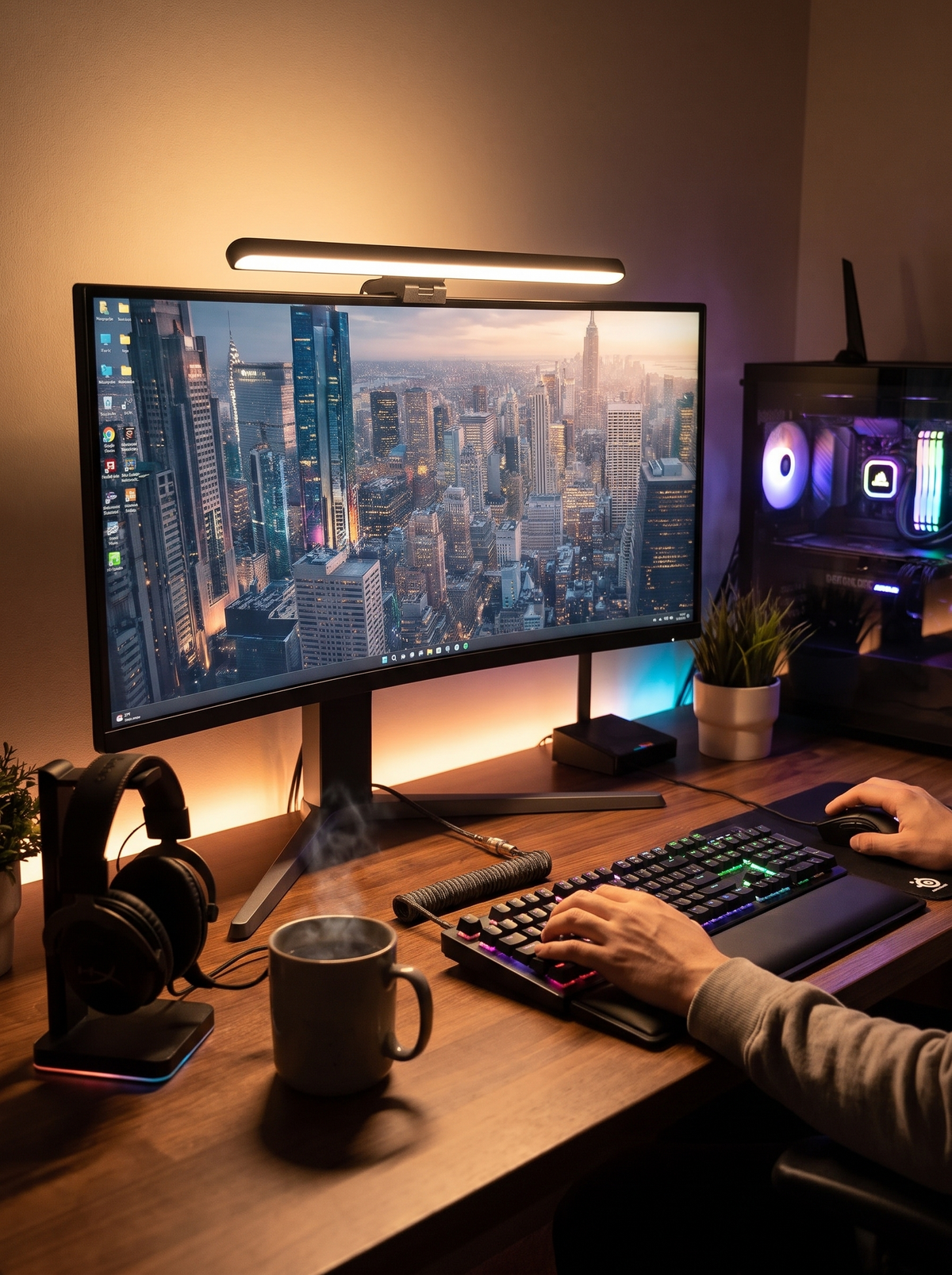 RGB backlight matching a gaming setup