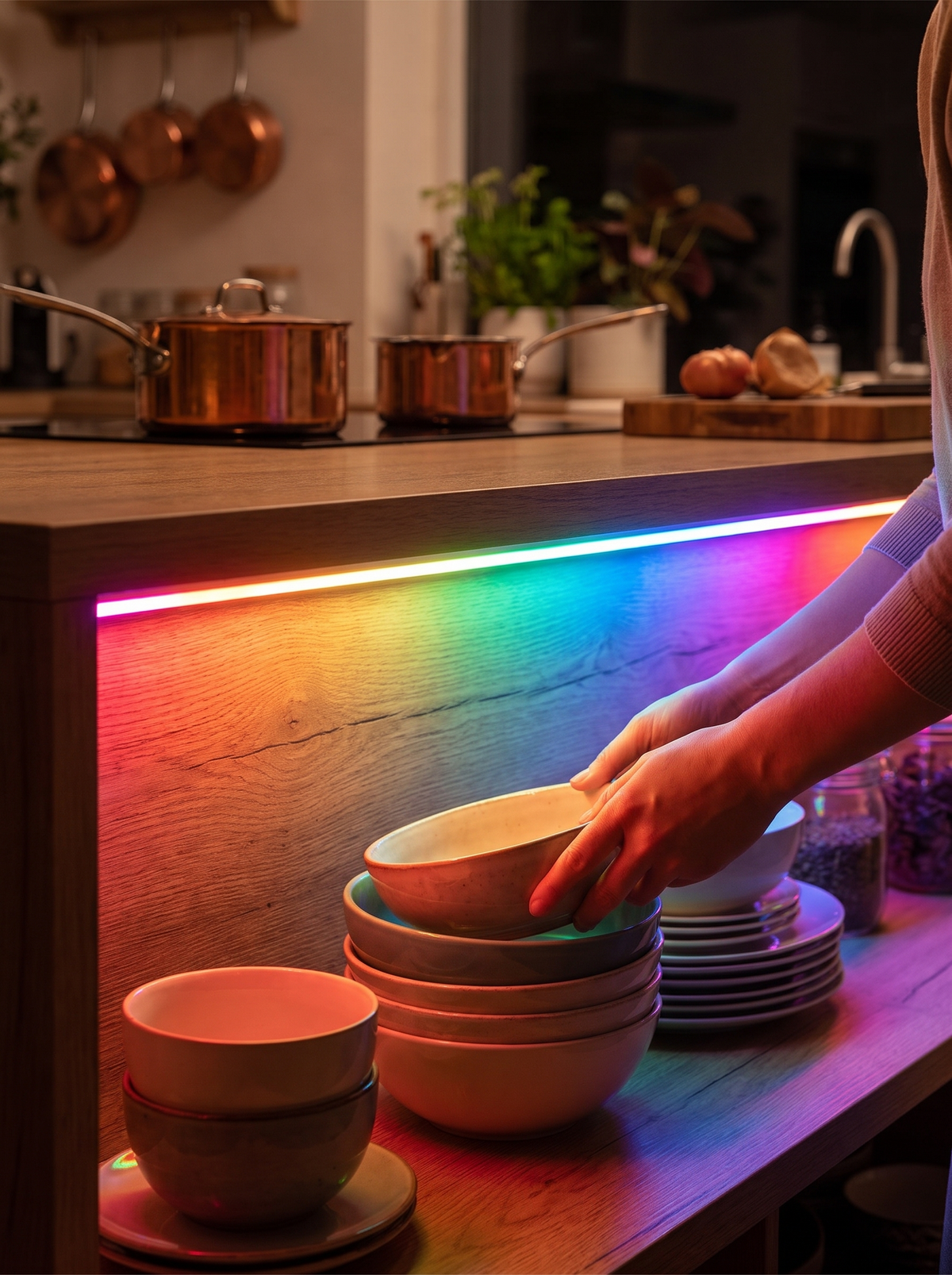 FCOB RGB strip with flowing colors
