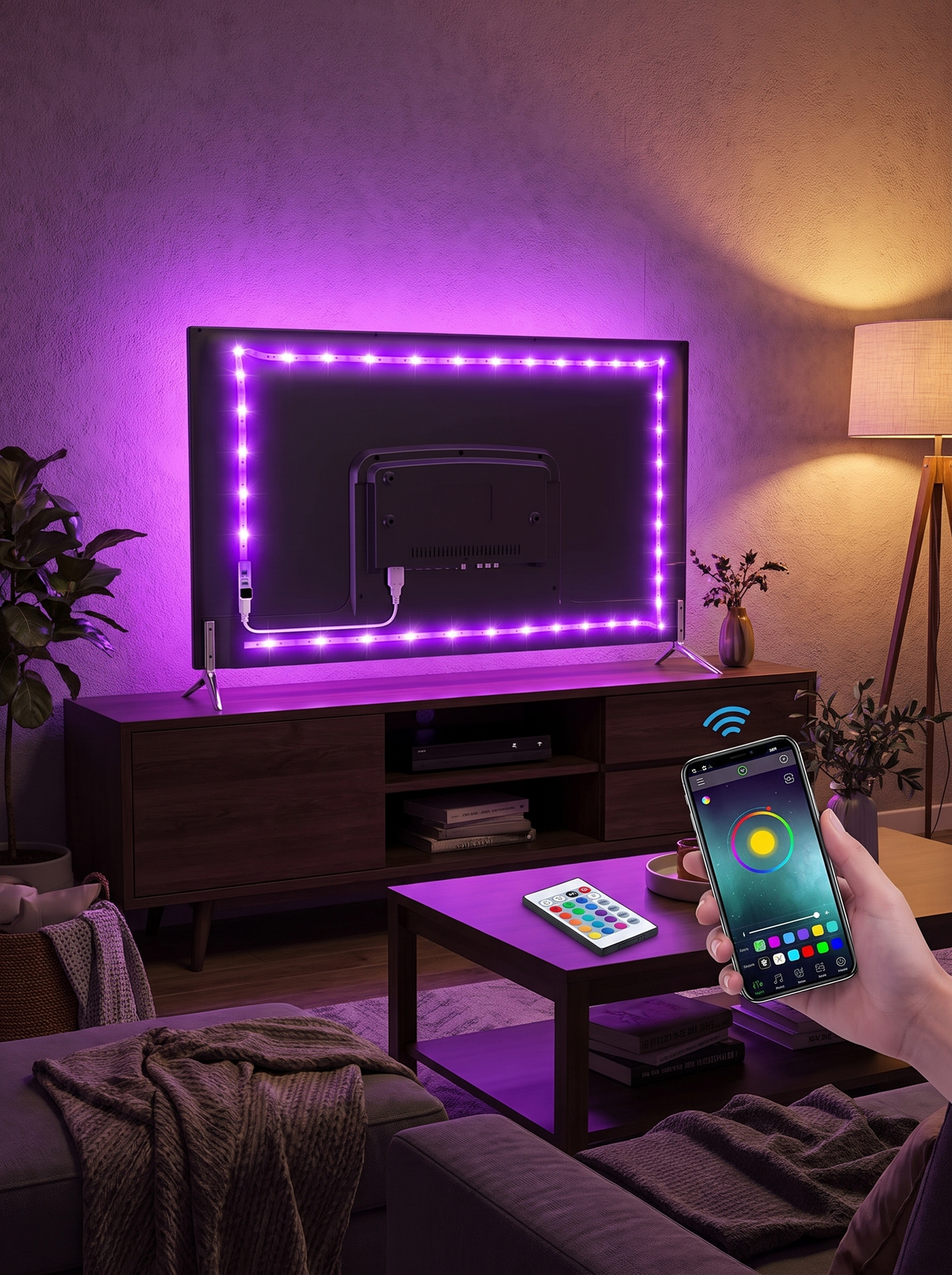 Bluetooth RGB LED strip controlled from a phone