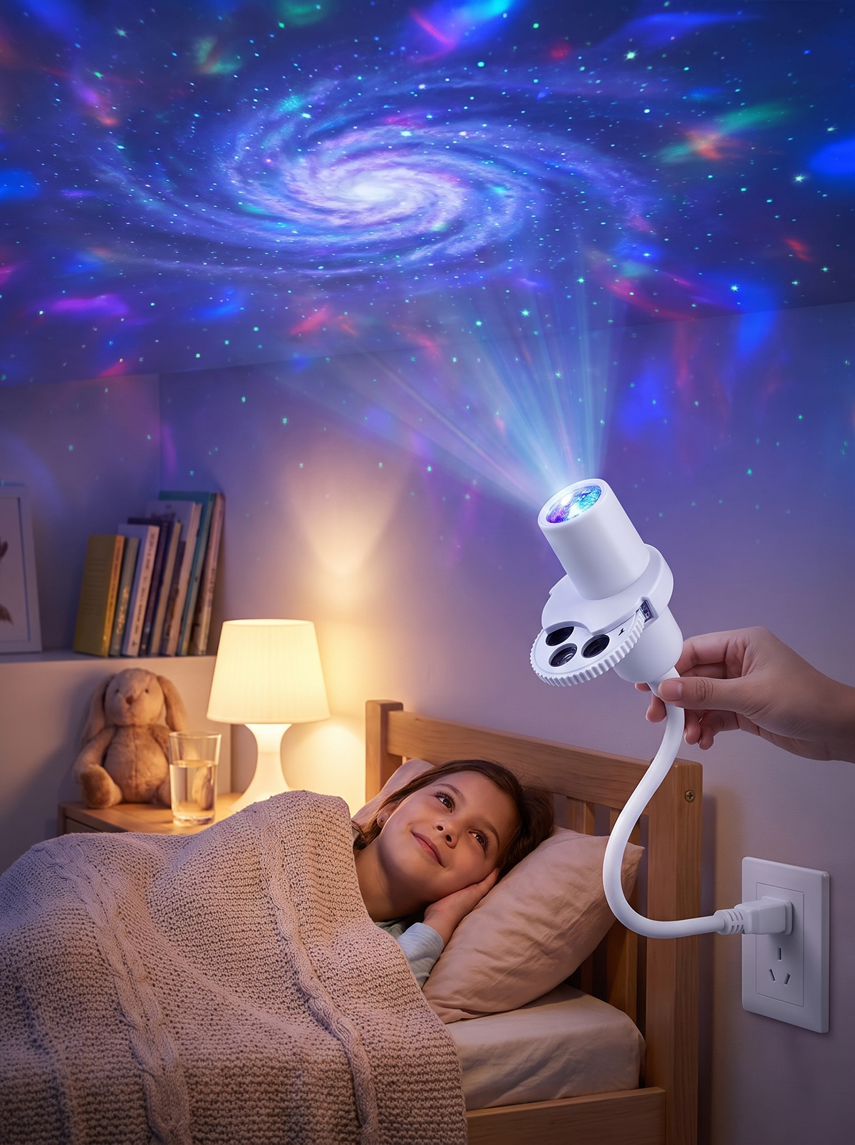 Bending the neck of a USB star projector