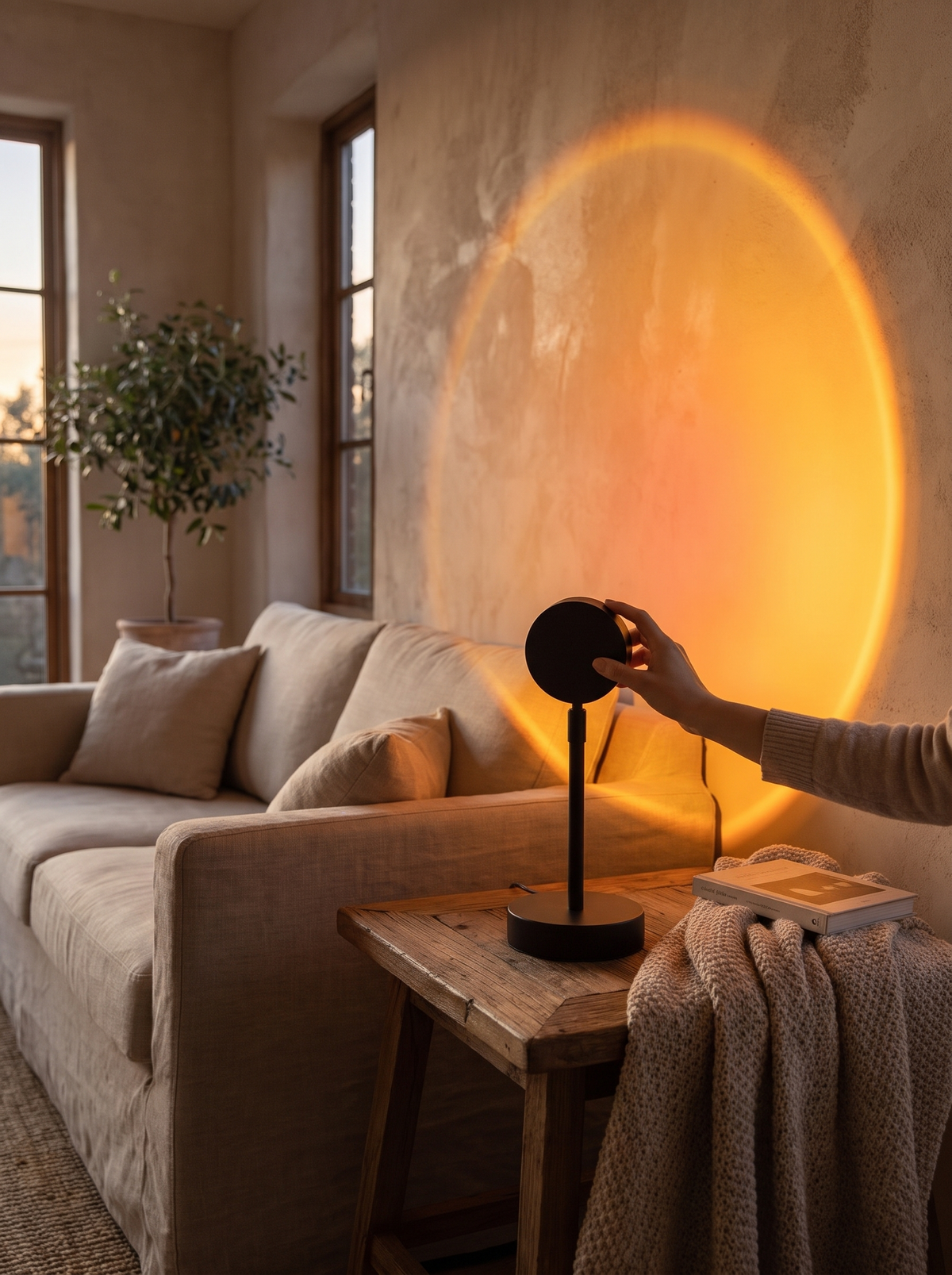 Warm late afternoon light in a bedroom