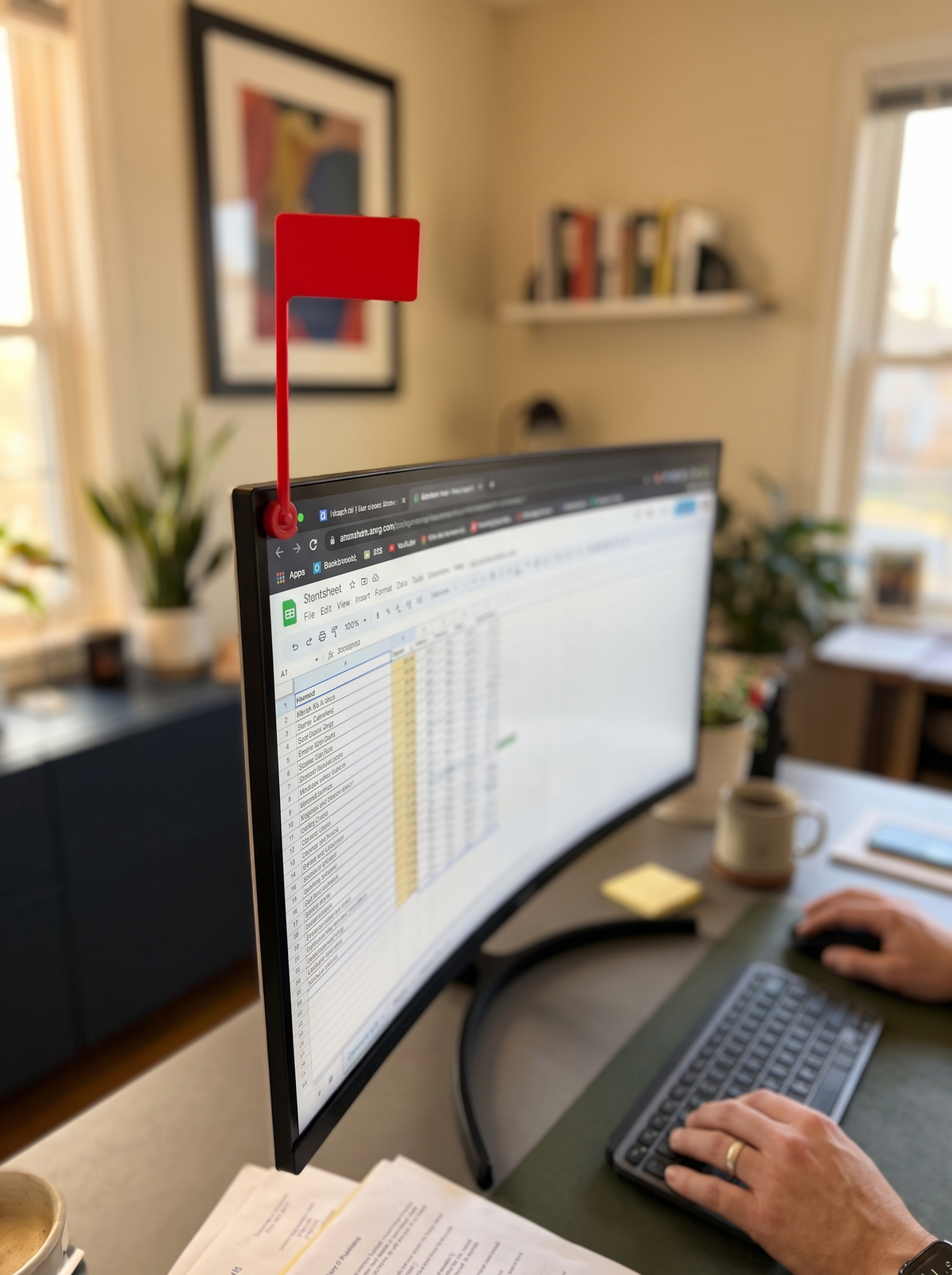 Monitor busy flag showing a busy message