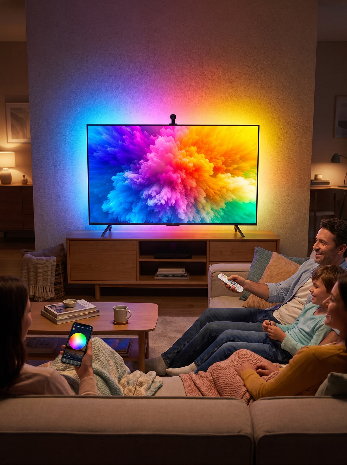 RGBIC backlight matching TV colors in real time