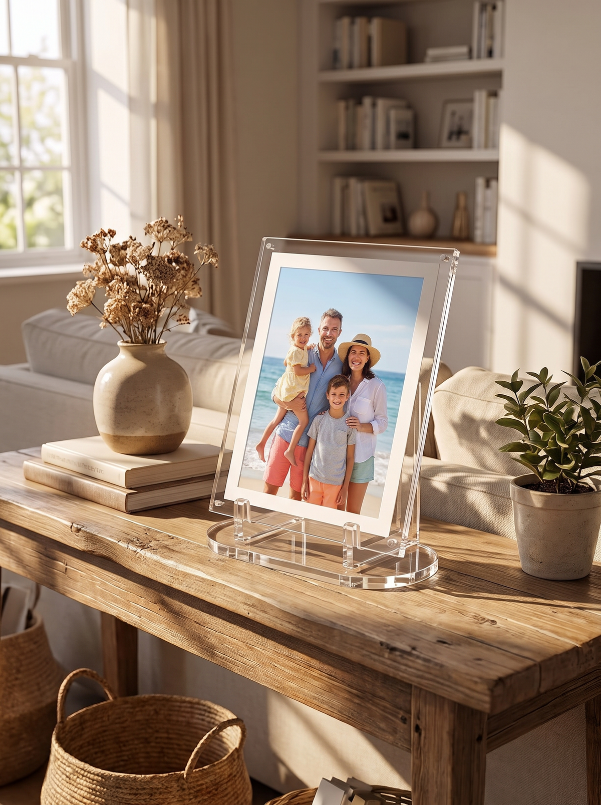 Acrylic easel showcasing a favorite item
