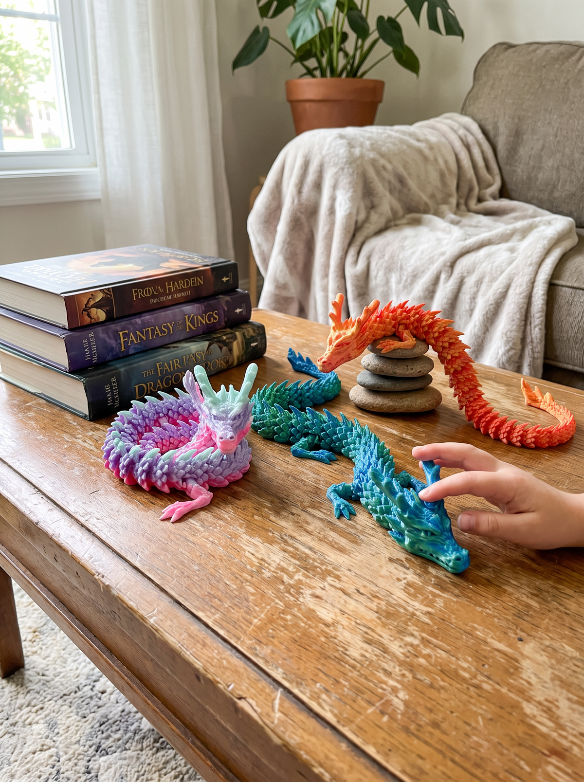 Posing the articulated Chinese dragon
